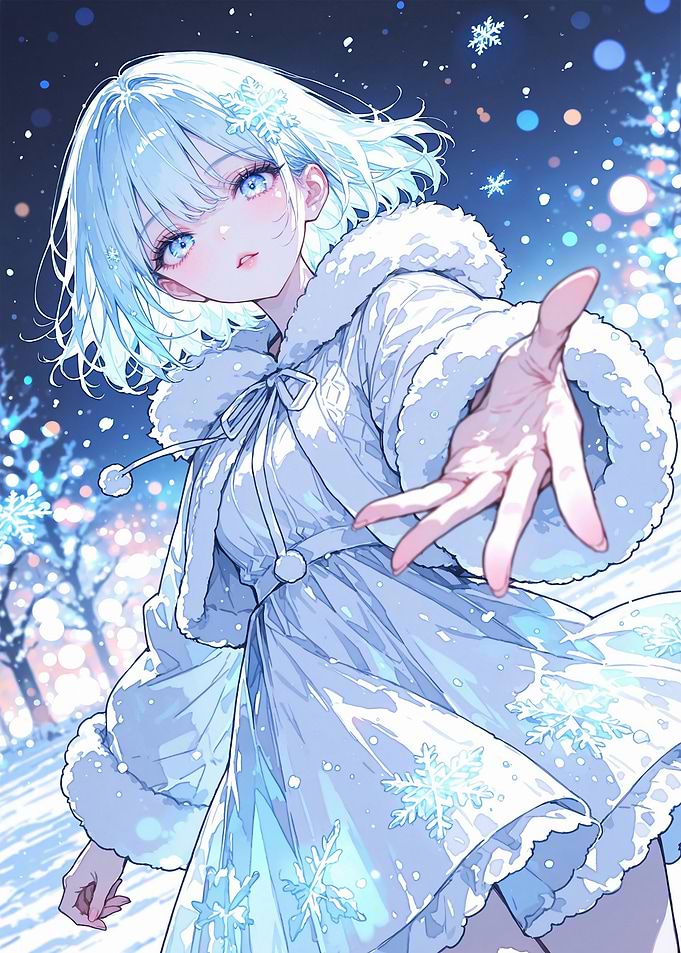 Anime Girl in Winter Wonderland