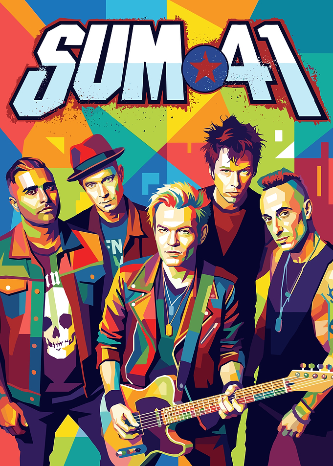 Sum 41 Band Colorful Portrait