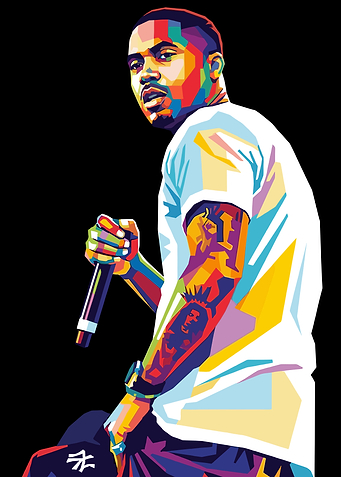 Nas colorful pop art portrait