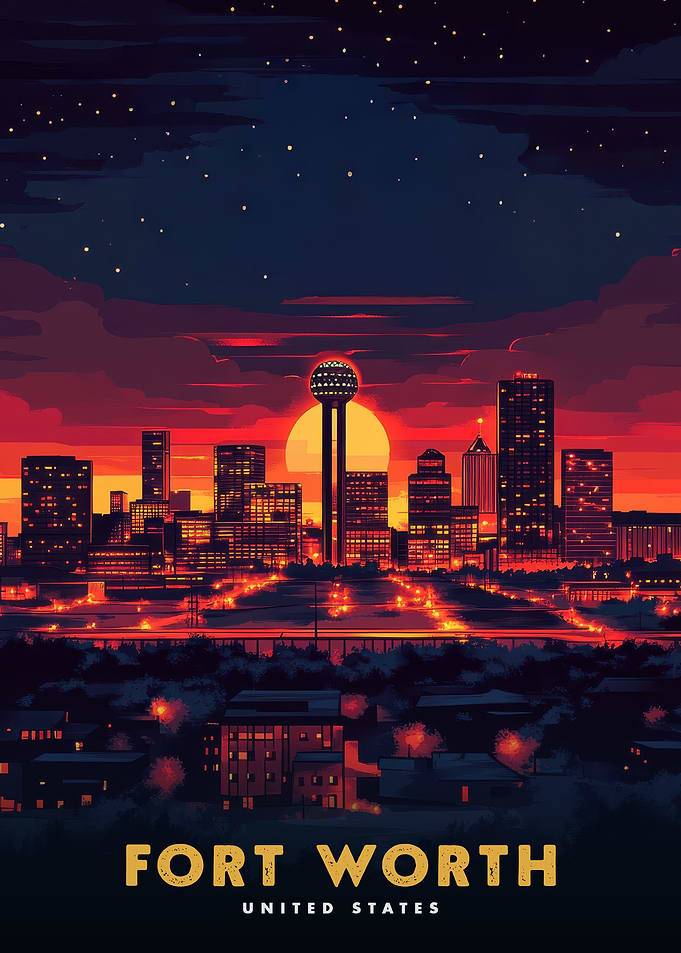 Fort Worth Skyline at Sunset
