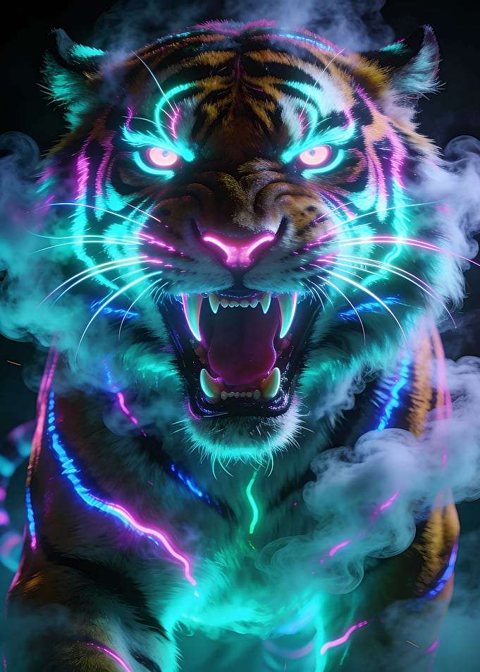 Neon Tiger Roar