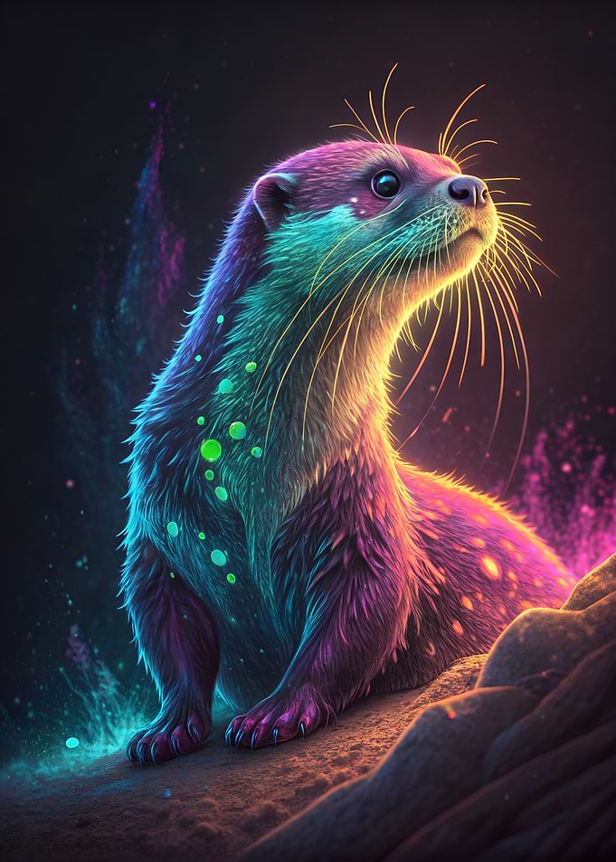 Neon Otter Portrait