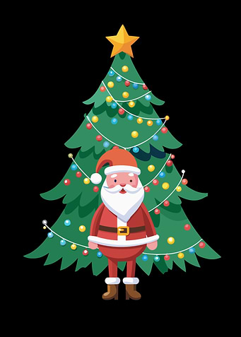 Santa Claus and Christmas Tree