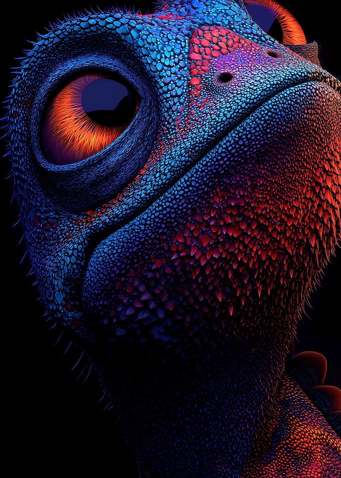 Colorful Chameleon Close-Up