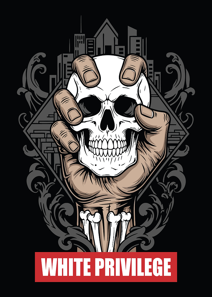 White Privilege Skull Illustration