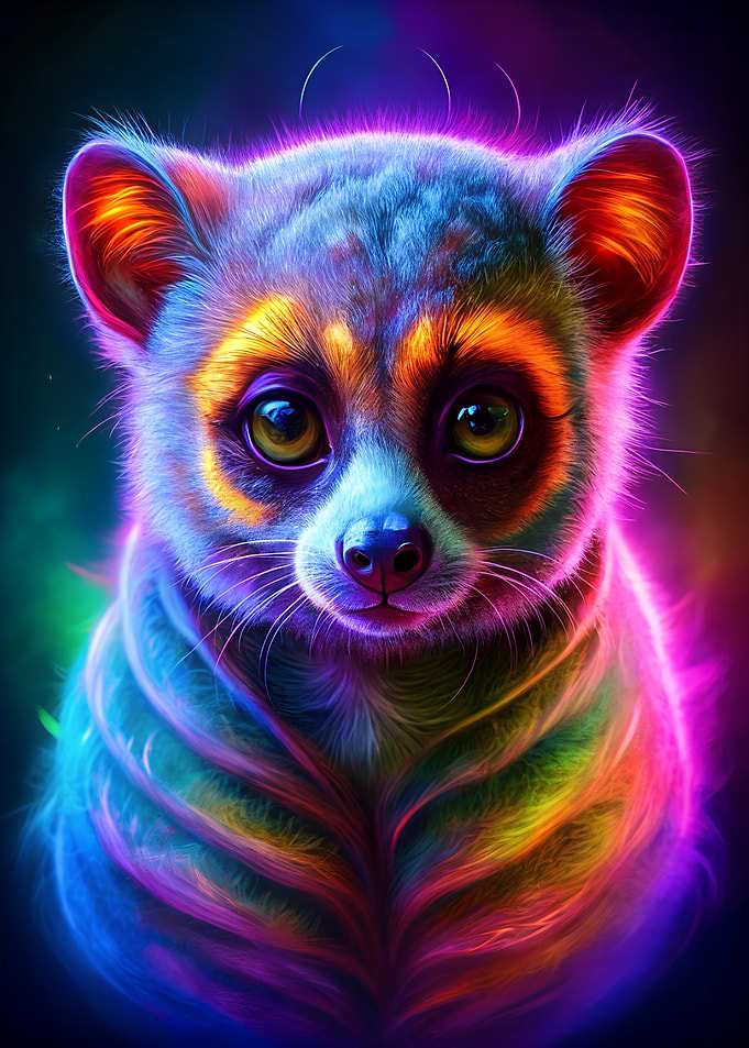 Colorful Lemur Portrait