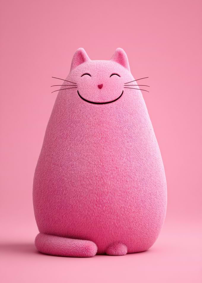 Pink Smiling Cat