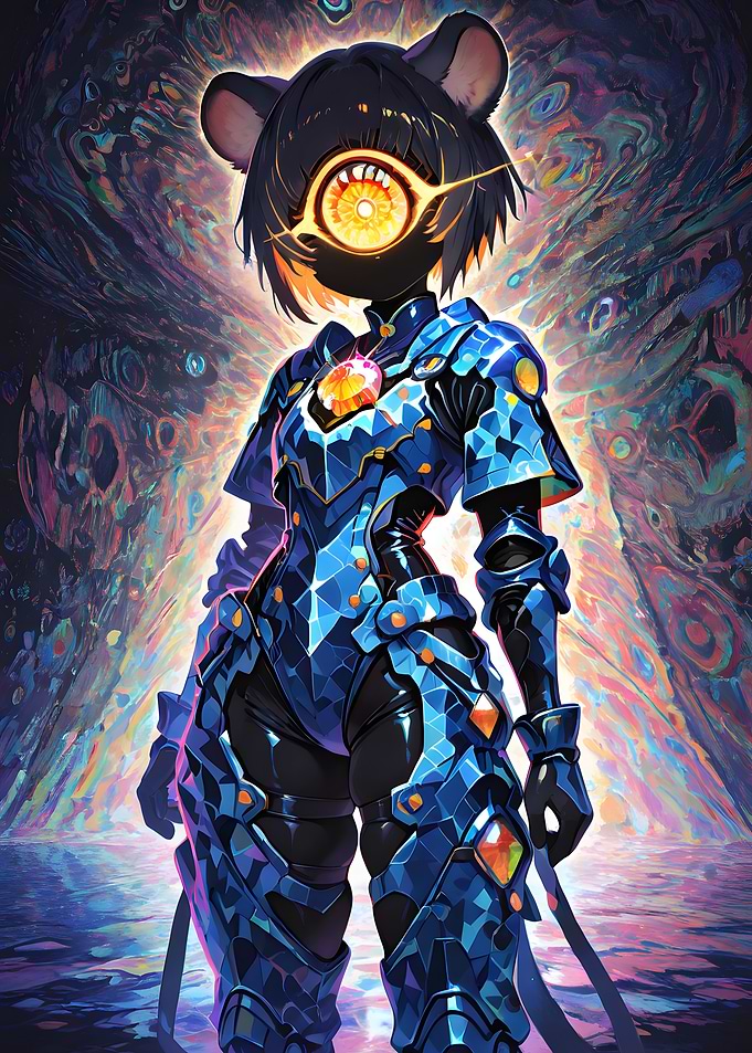 Cyclops Bear Warrior in Blue Armor