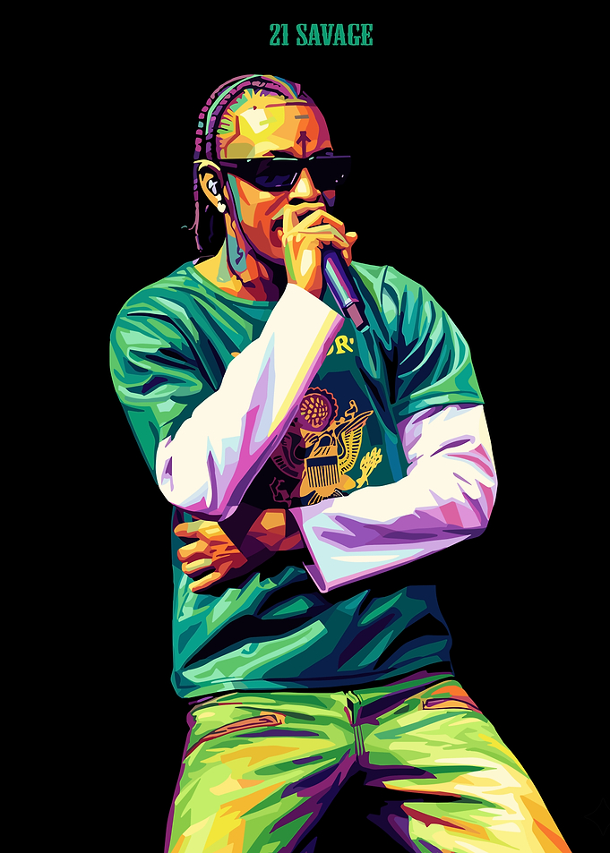 21 Savage Pop Art Portrait
