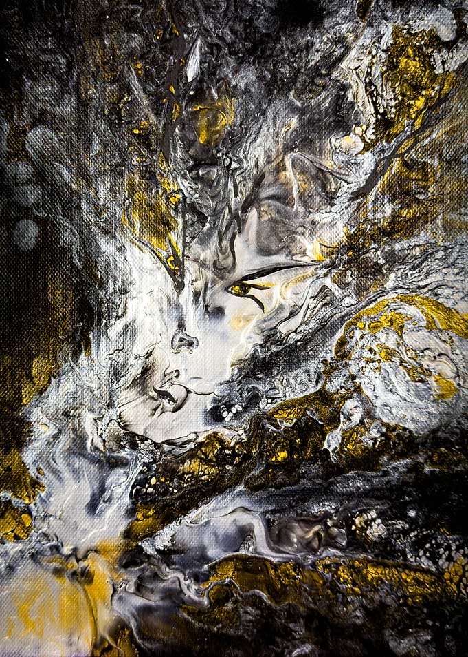 Abstract Face Painting Acrylic Pouring Paints