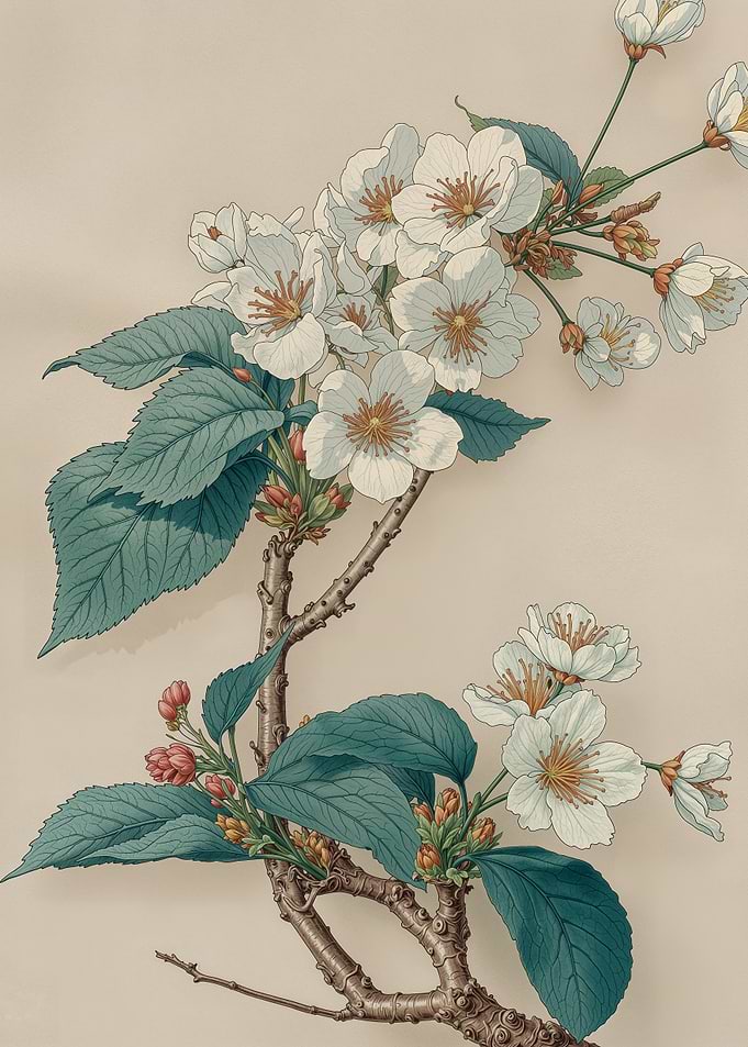 Spring Cherry Blossom Branch