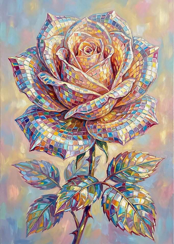 Mosaic Rose Painting