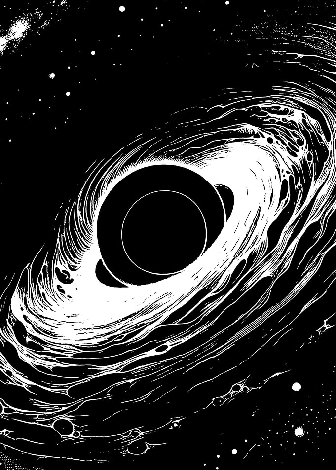 Black Hole Ink Illustration