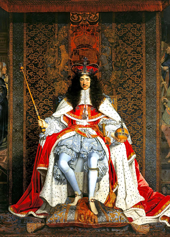 Charles II in Coronation Robes Portrait Painting