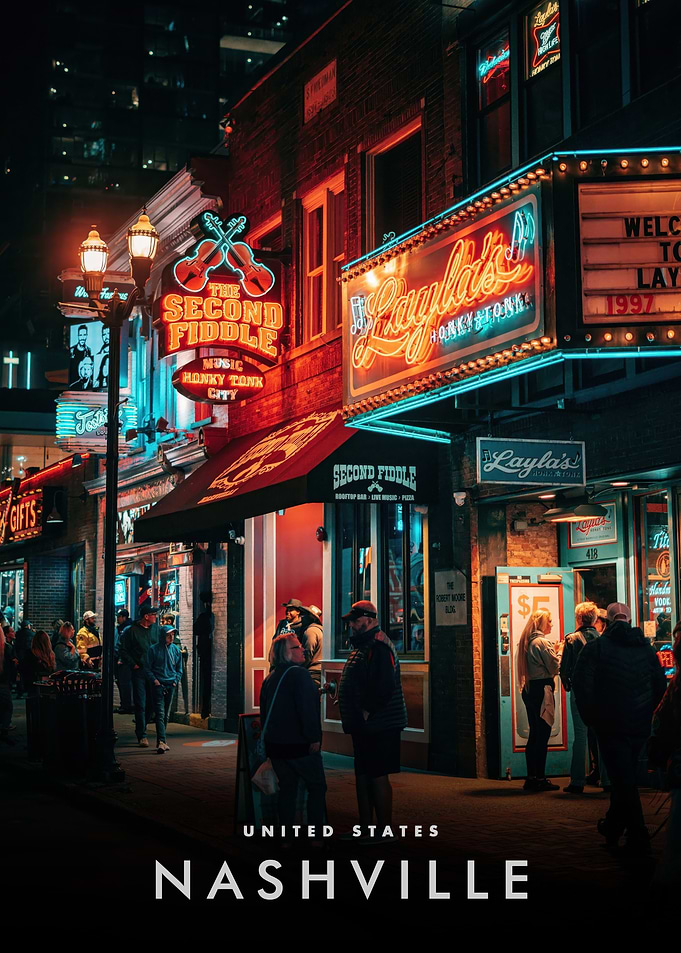Nashville Broadway at Night