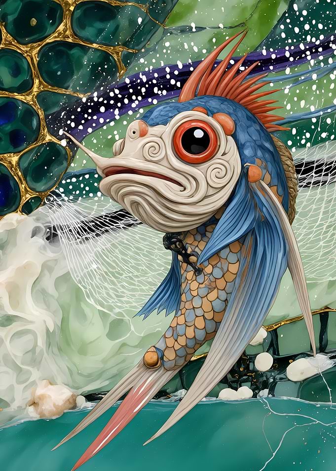 Abstract Fantasy #134 - Stylized Fish Illustration