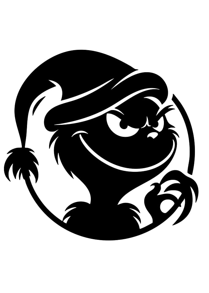 Monster Silhouette with Santa Hat