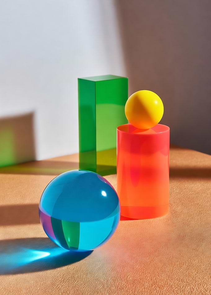 Colorful Geometric Shapes Still Life