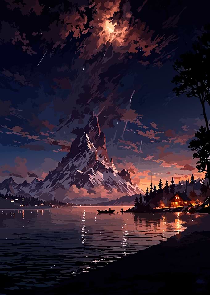 Mountain Lake at Dusk