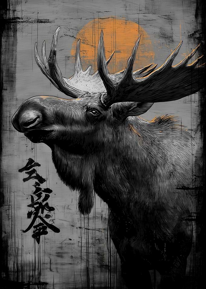 Ukiyo Minimalism Moose