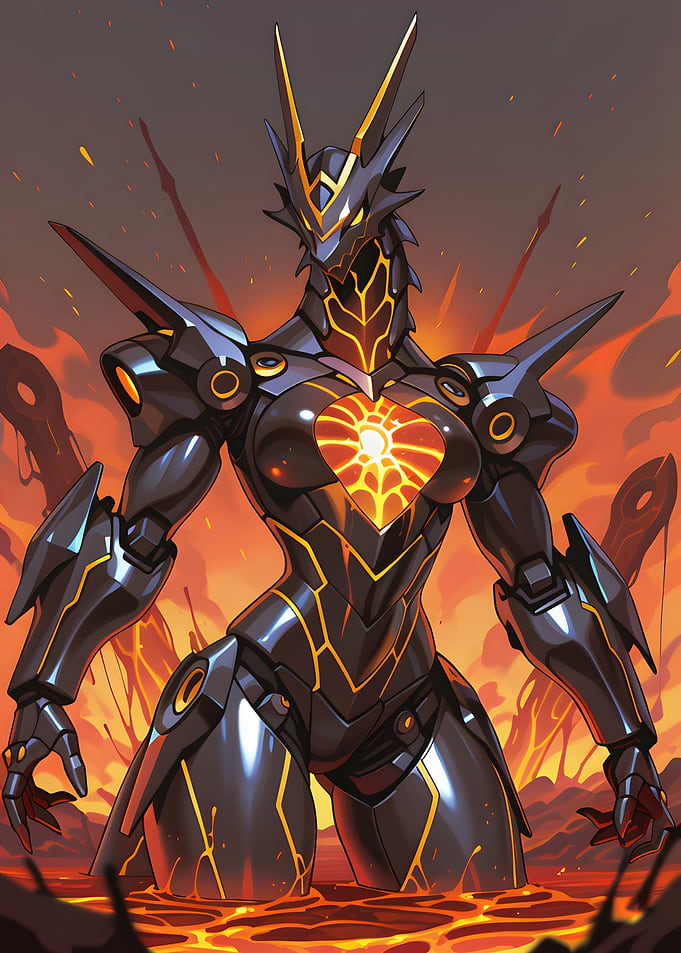 Dragon-like Robot in Lava