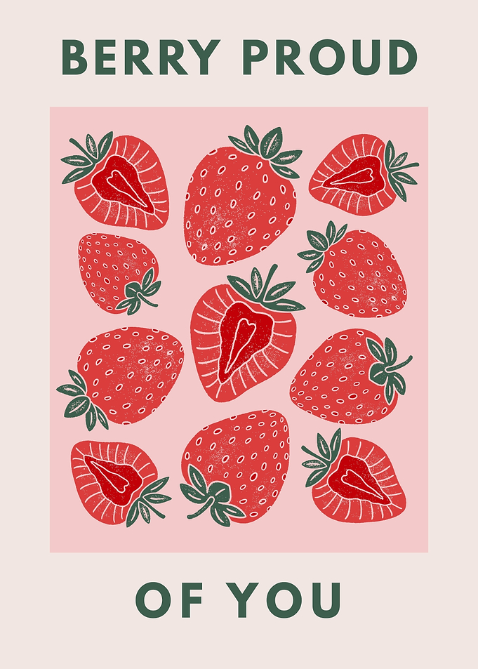 Berry Proud Strawberry Illustration