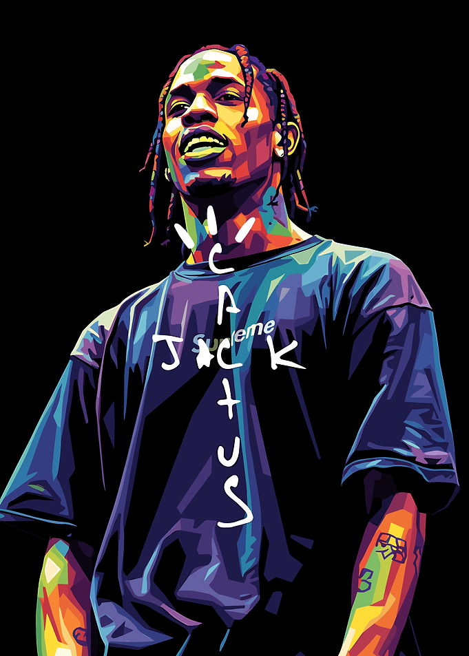 Travis Scott Colorful Portrait