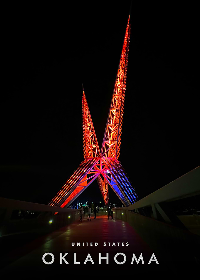 Skydance Bridge, Oklahoma at Night