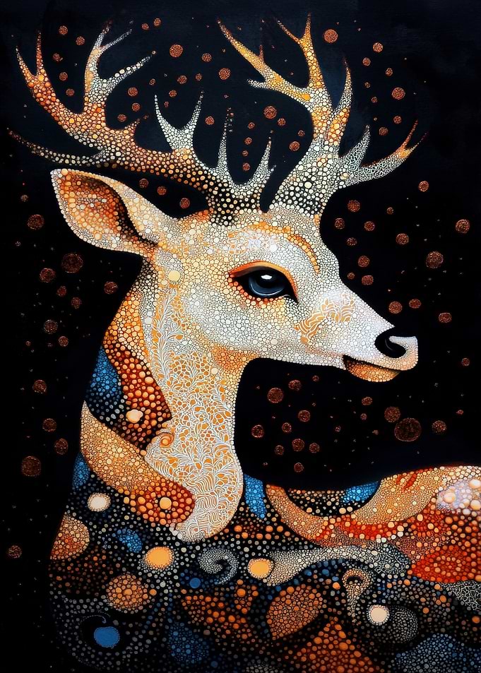 Abstract Deer Portrait