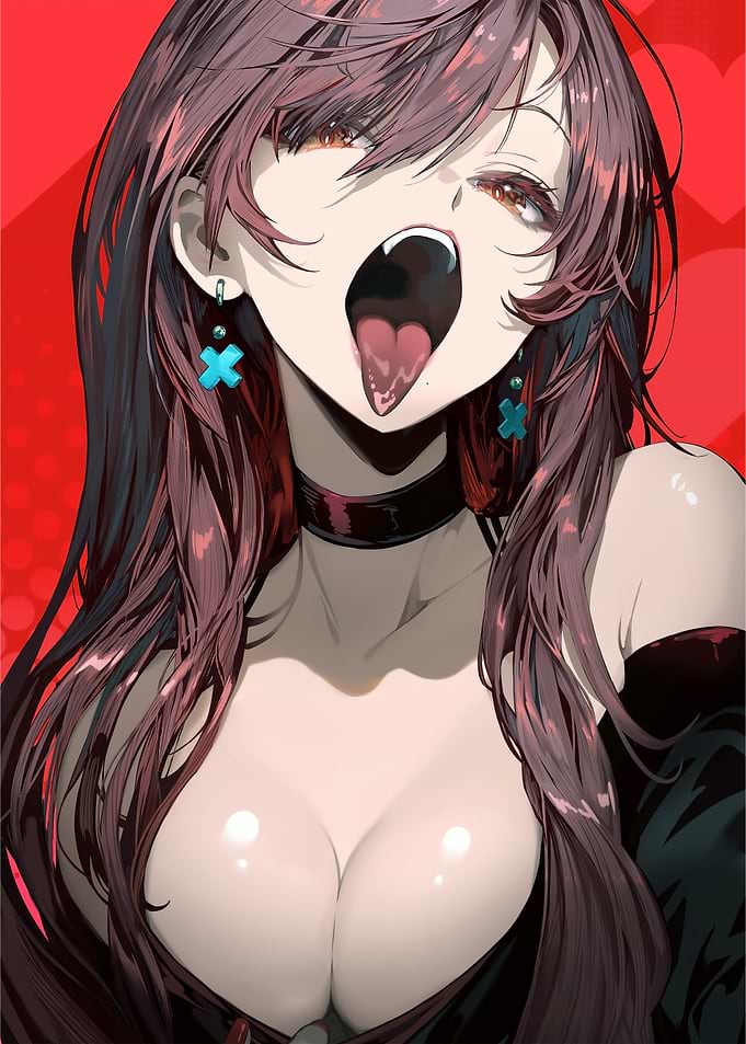 Anime Girl with Open Mouth