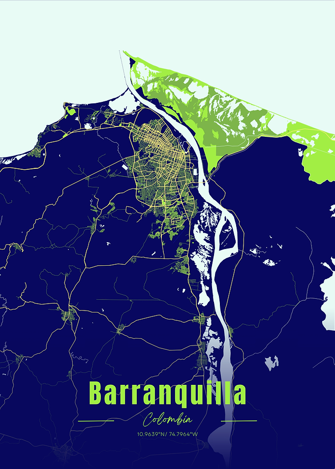 Barranquilla, Colombia City Map