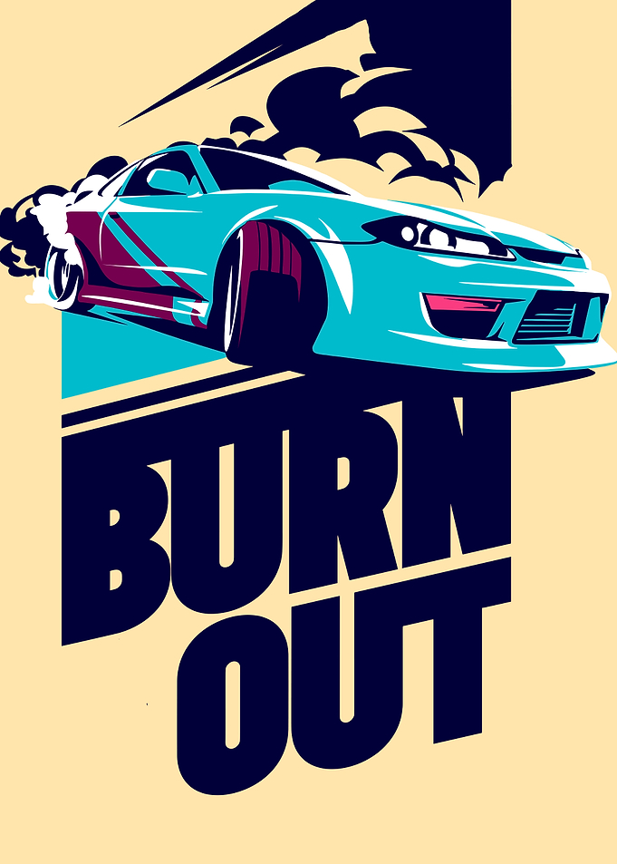 Burnout Car Illustration