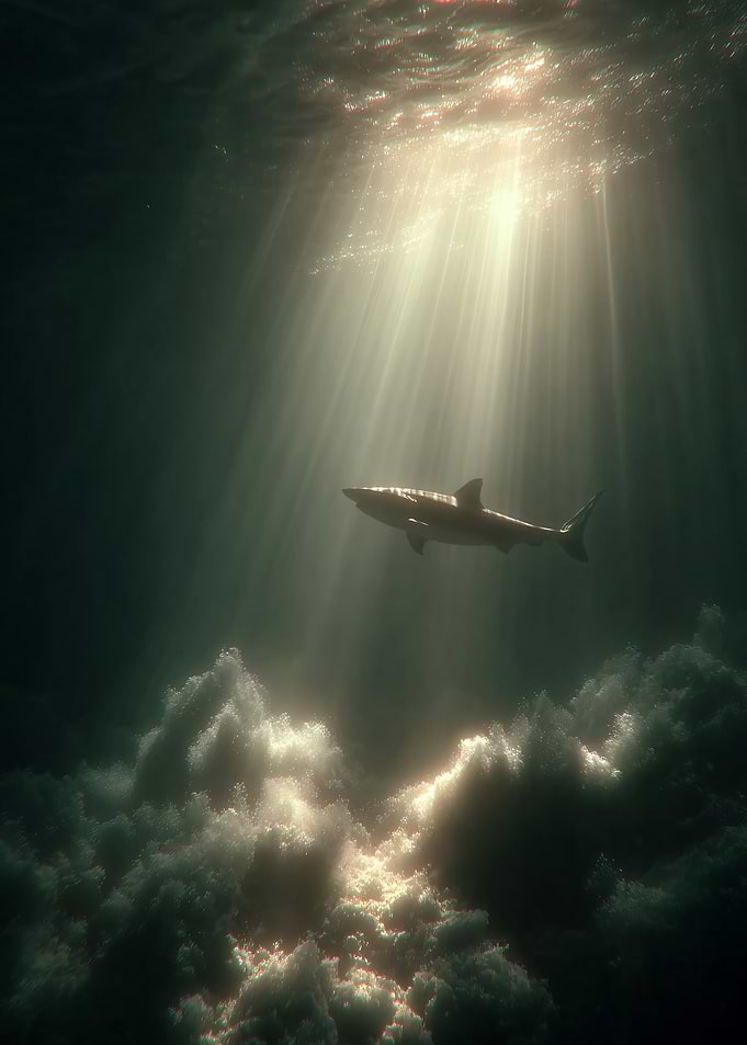 Shark in the Ocean Depths
