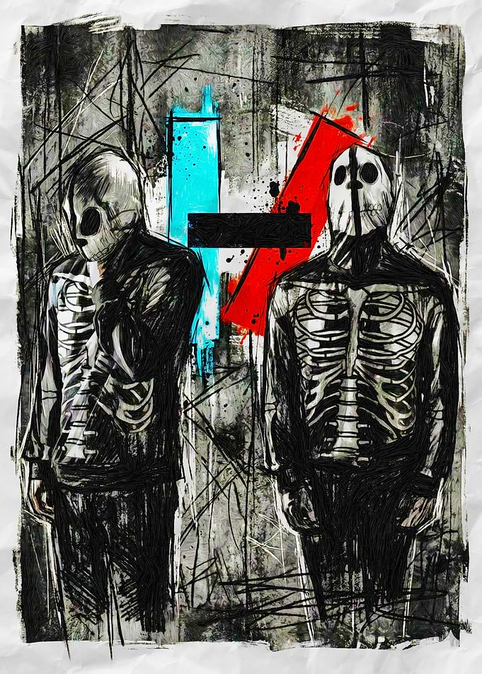 Twenty One Pilots Skeleton Art