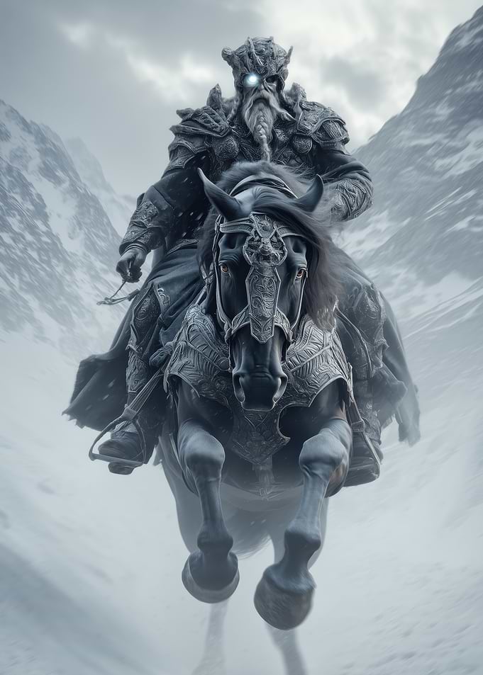 Odin Riding Demonic Horse Sleipnir