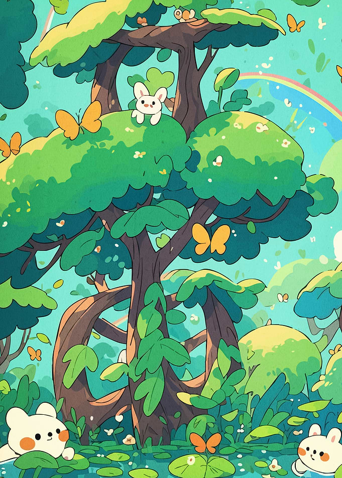 Cute Forest Scene Animals