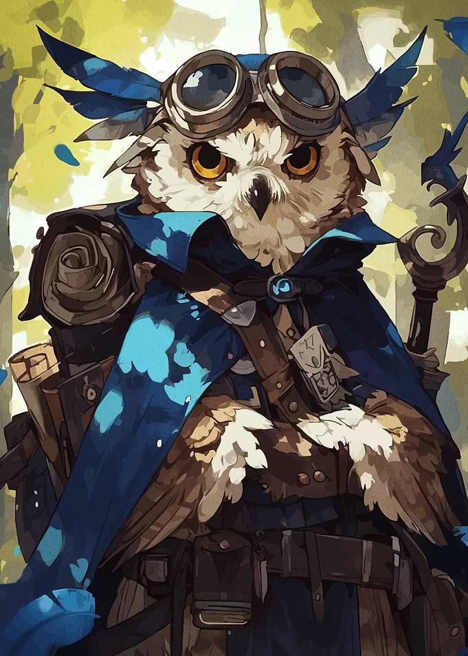Anthropomorphic Owl Adventurer Goggles