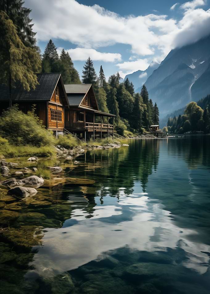 Lake Cabin Landscape