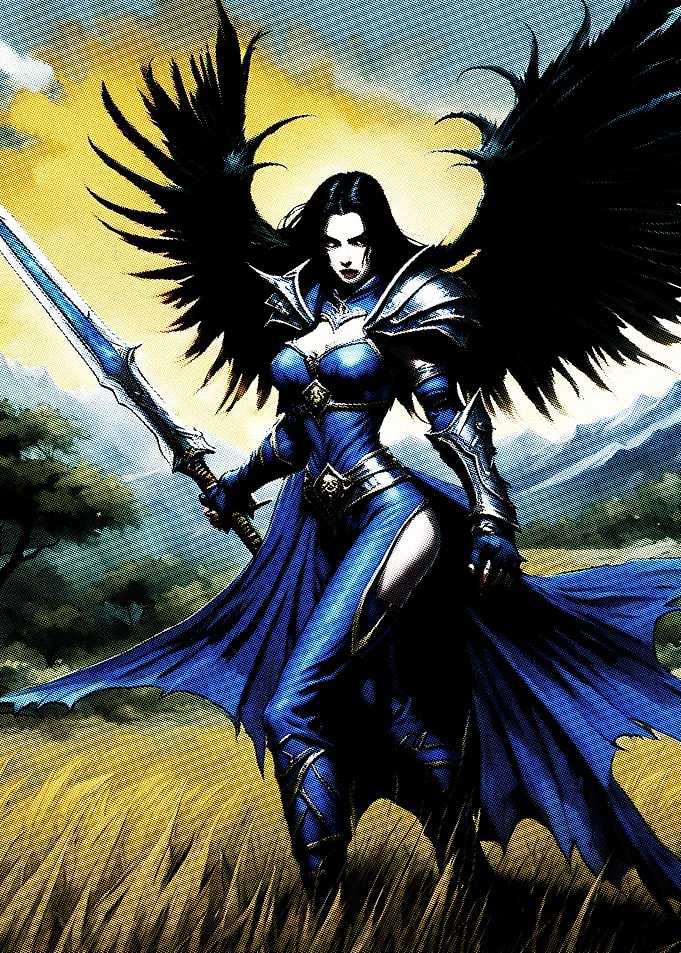 Winged Warrior Woman with Sword