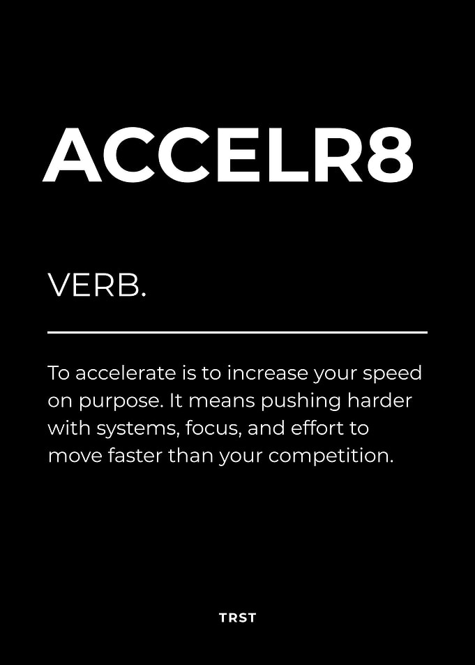 ACCELR8 – Minimalist Black & White Motivational Definition Wall Art