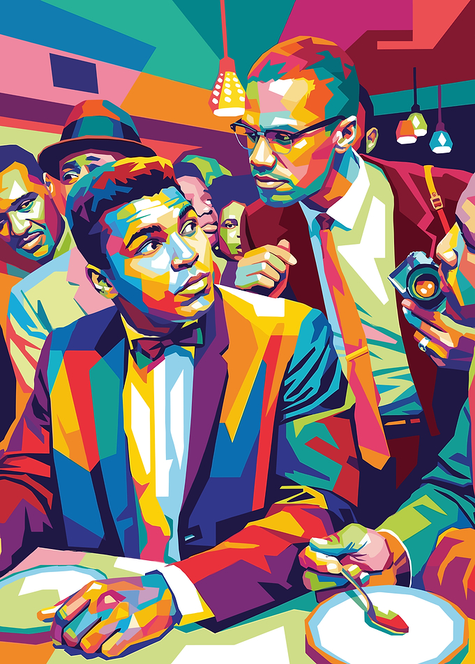 Muhammad Ali and Malcolm X Portrait
