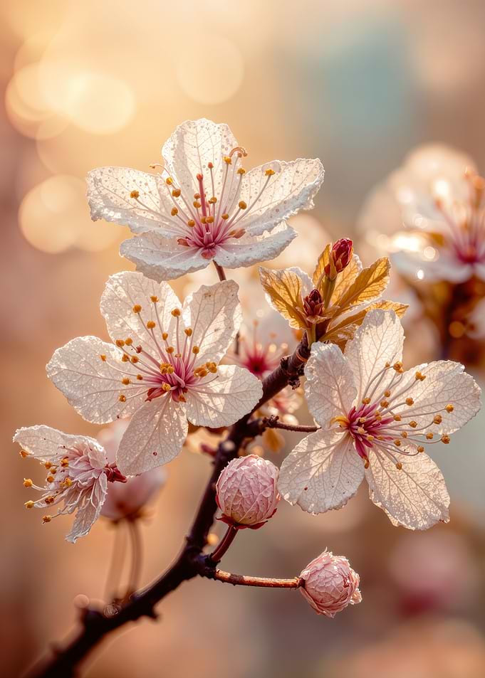 Cherry Blossoms in Warm Light