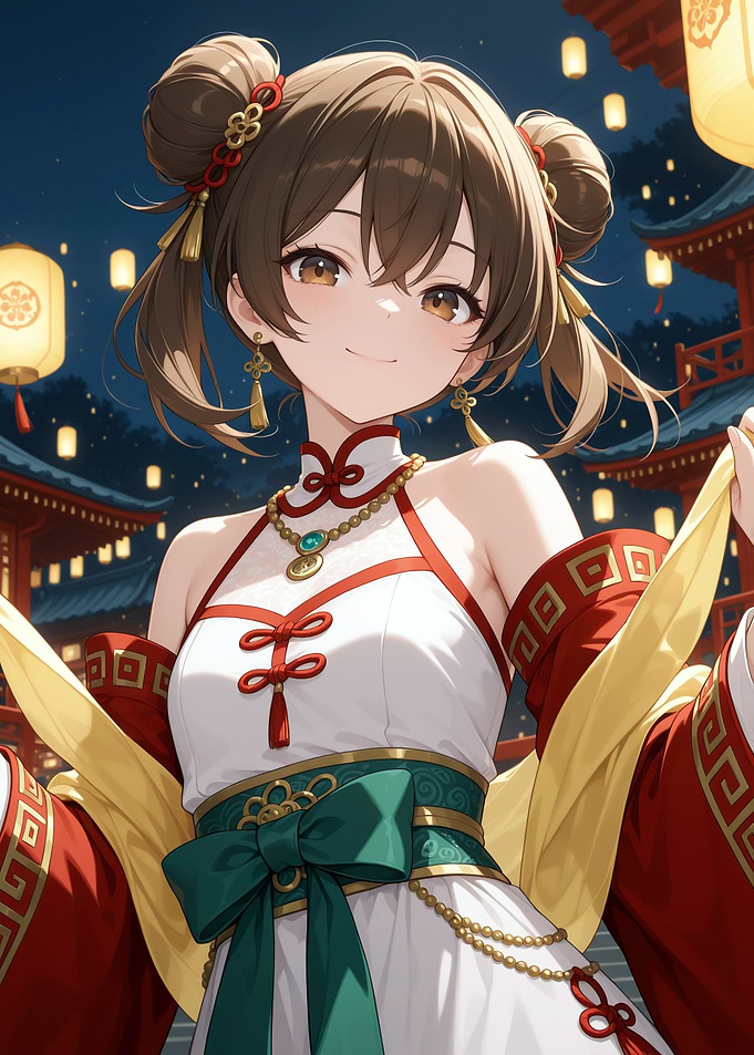 Anime Girl in Traditional Chinese Dress