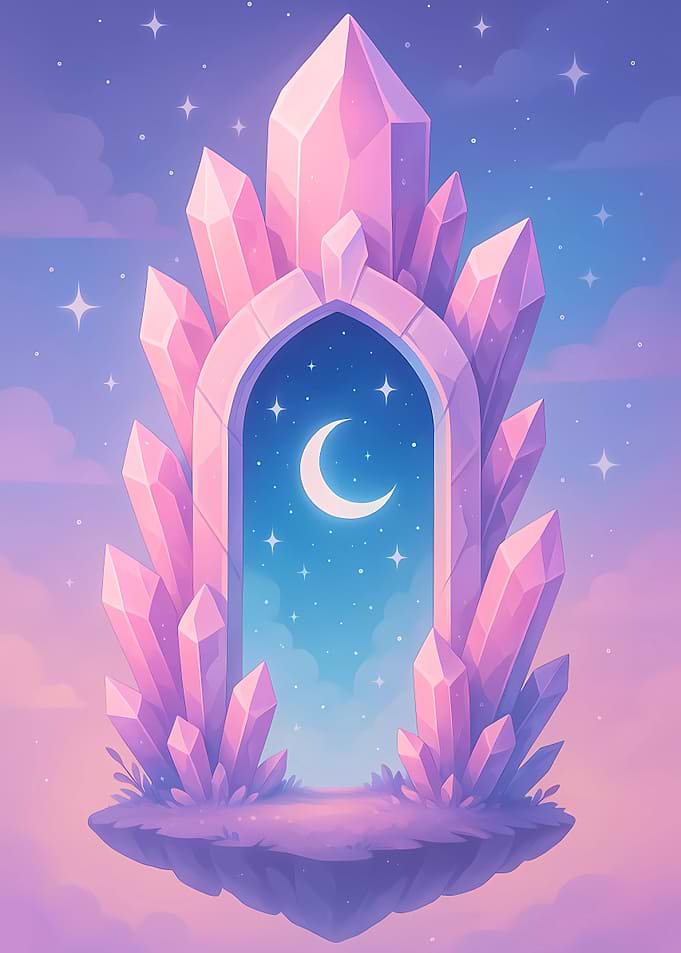 Crystal Moon Gate – Dreamy Floating Portal of Light