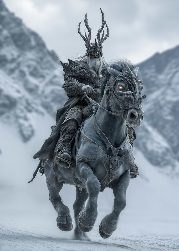 Odin Riding Demonic Horse Sleipnir