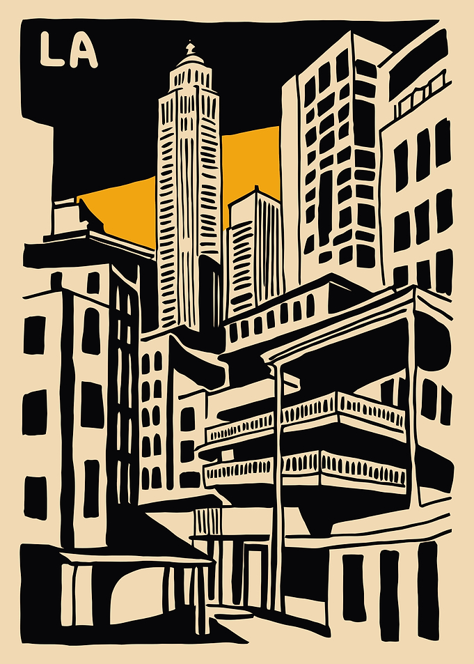 Los Angeles Cityscape Illustration