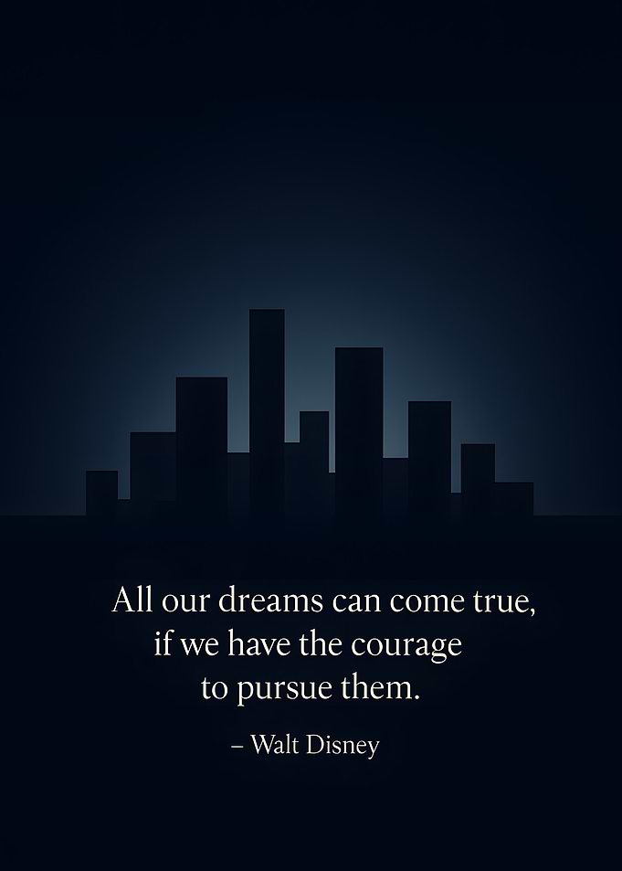 Walt Disney Quote Cityscape Silhouette