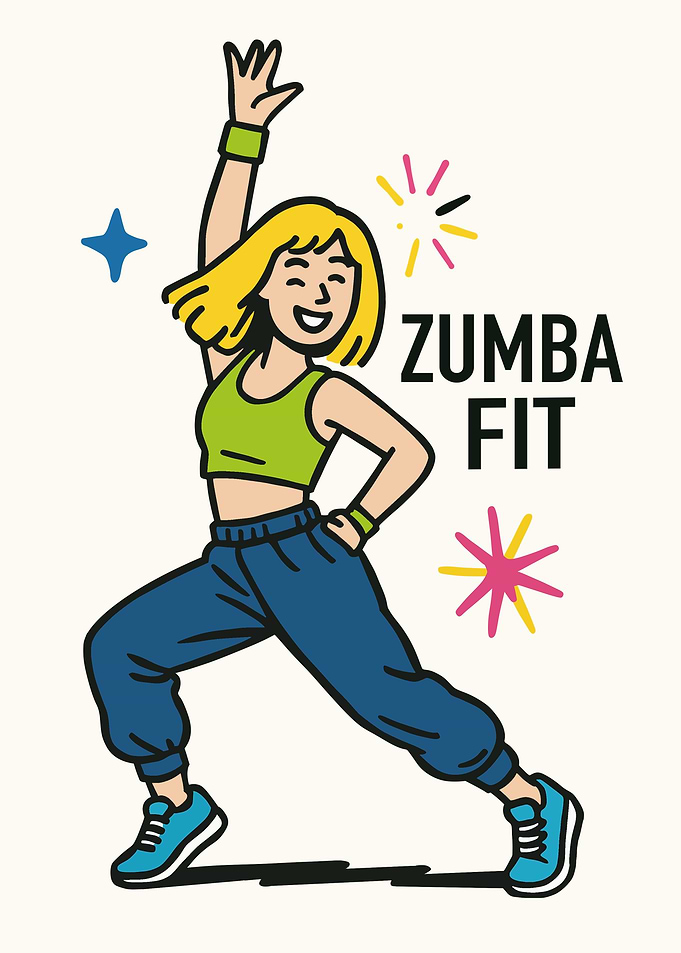 Zumba Fit Cartoon Illustration