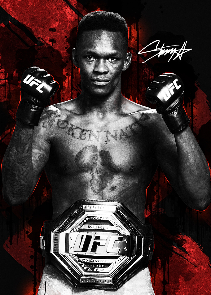Israel Adesanya UFC Champion Portrait