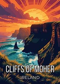 Ireland Moher Golden Horizon